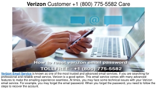 Verizon Customer  1(800) 775-5582 Care