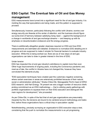 ESG Capital_ The Eventual fate of Oil and Gas Money management