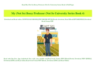 Read My (Not So) Bossy Professor (Not So University Series Book 4) Full Pages