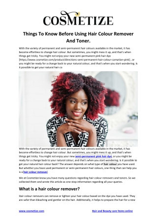 Things To Know Before Using Hair Colour Remover And Toner -1
