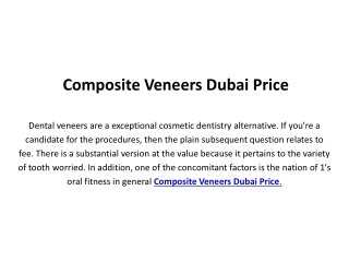 Composite Veneers Dubai Price