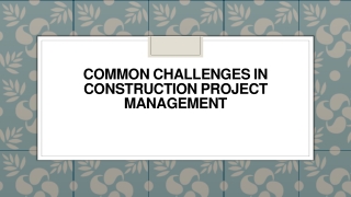 Common Challenges in Construction Project Management