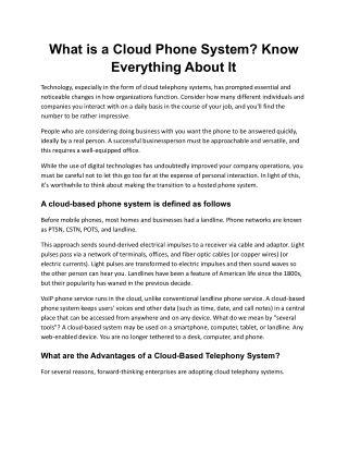 What is a Cloud Phone System_ Know Everything About It