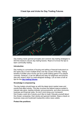 5 best tips and tricks for Day Trading Futures