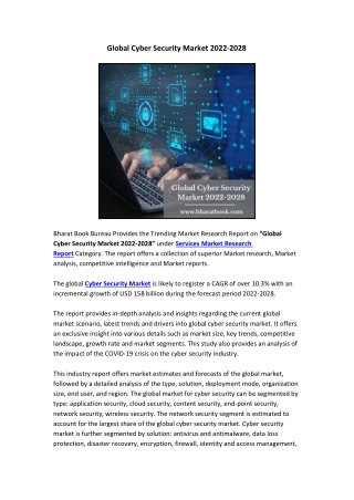 Global Cyber Security Market 2022-2028