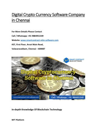 Digital Crypto Currency Software Company in Chennai