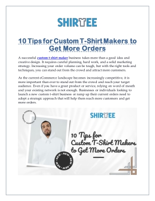 10 Tips for Custom T-Shirt Makers to Get More Orders