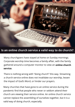 Is an online church service a valid way to do church