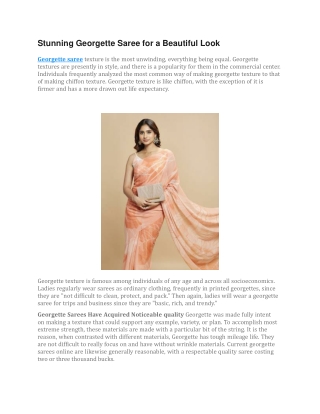Stunning Georgette Saree for a Beautiful Look