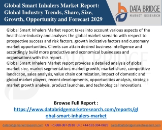 Global Smart Inhalers Market Growth, Advertising Trends 2022, Industry challenge