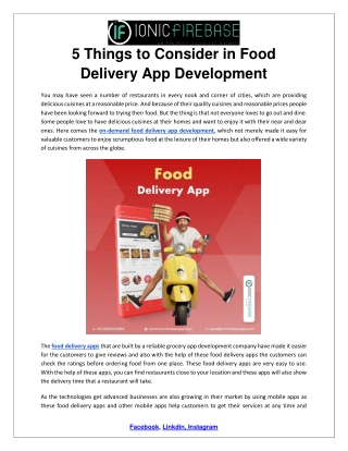 5 Things to Consider in Food Delivery App Development