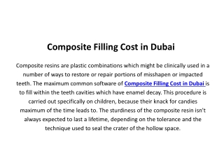 Composite Filling Cost in Dubai