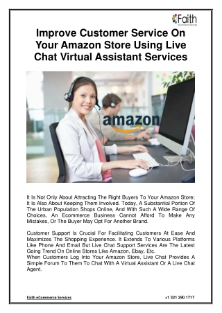 Improve Customer Service On Your Amazon Store Using Live Chat Virtual Assistant Services