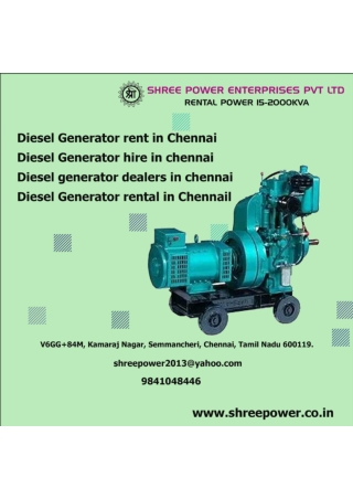 Diesel Generator rent in Chennai