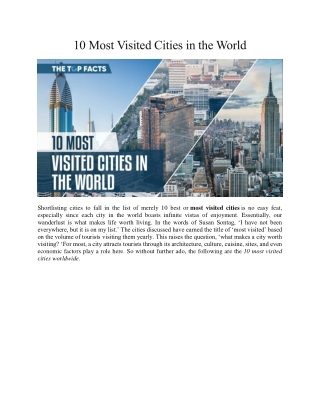 10 Most Visited Cities in the World