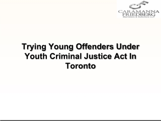 Trying Young Offenders Under Youth Criminal Justice Act In Toronto