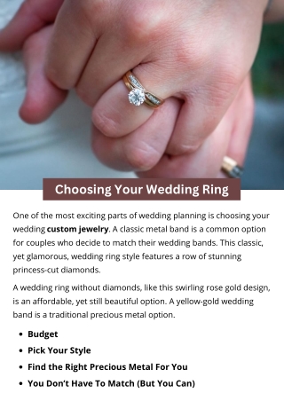 Choosing Your Wedding Ring