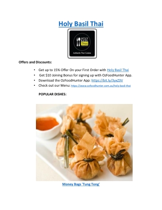 15% off - Holy Basil Thai Artarmon Menu, NSW