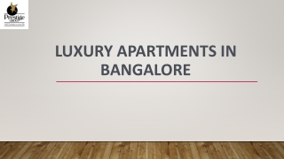 Luxury Apartments in Bangalore