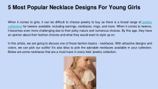 5 Most Popular Necklace Designs For Young Girls