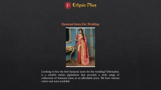 Banarasi Saree For Wedding | Ethnicplus.in