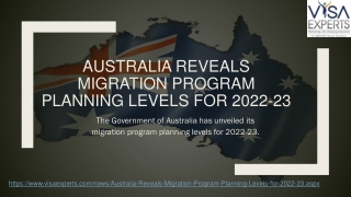 Australia Reveals Migration Program Planning Levels for 2022-23