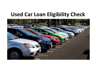 Used Car Loan Eligibility Check