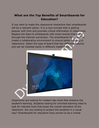 What are the Top Benefits of Smartboards for Education