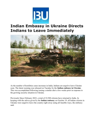 Indian Embassy in Ukraine Directs Indians to Leave Immediately