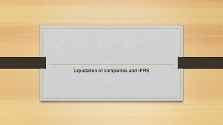 Liquidation of companies and IFRS