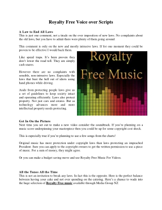 Royalty Free Voice over Scripts