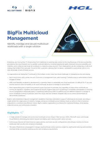 Bigfix Multicloud Management