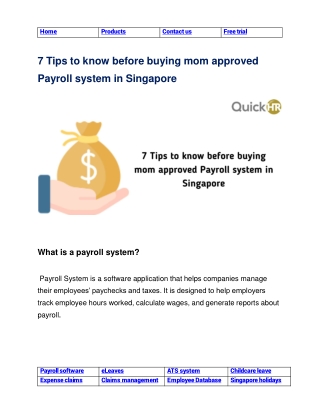 7 Tips to know before buying mom approved Payroll system in Singapore