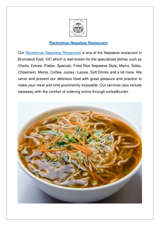 Up to 10% Offer Rocketman Nepalese Restaurant, VIC- Order Now