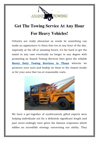 Heavy Duty Towing Services in Thane Call-7303893946