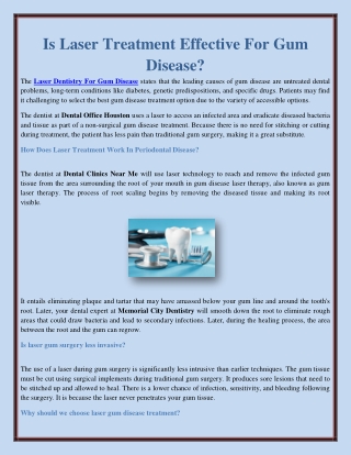 Is Laser Treatment Effective For Gum Disease?