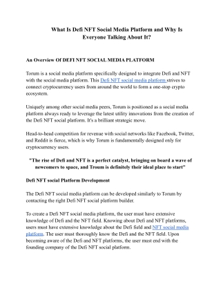 What Is Defi NFT Social Media Platform and Why Is Everyone Talking About It