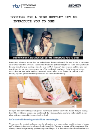 Looking for a Side Hustle? Let Me Introduce You to One | Sabezy