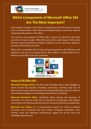 Which Components of Microsoft Office 365 Are The Most Important