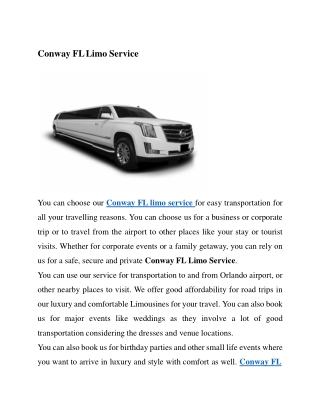 Conway FL Limo Service