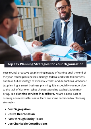 Top Tax Planning Strategies for Your Organization