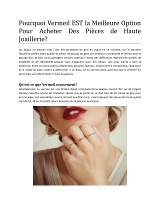 Pourquoi Vermeil EST la Meilleure Option Pour Acheter Des Pièces de Haute Joaillerie_.docx