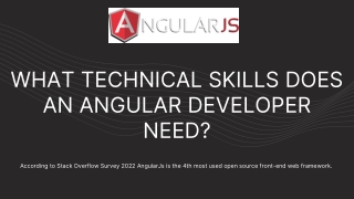 What Technical Skills Does an Angular Developer Need