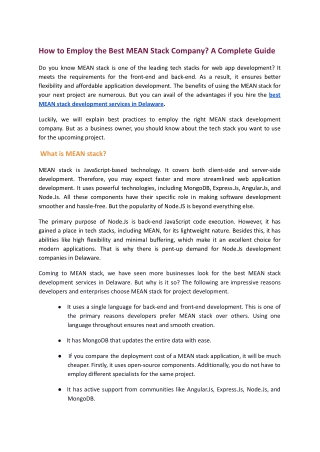 How to Employ the Best MEAN Stack Company_ A Complete Guide