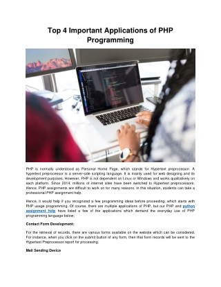 Top 4 Important Applications of PHP Programming-1
