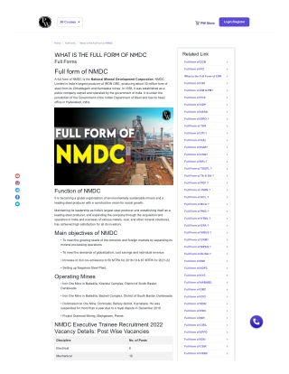 What is the Full Form of NMDC?-PW