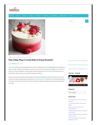 How Cakes Play A Crucial Role In Every Occasion?
