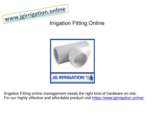 Irrigation Fitting Online