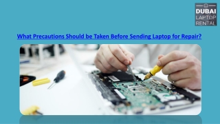 Before sending a laptop for repair, what precautions should be taken?