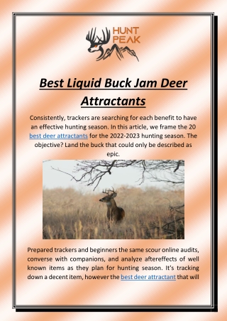 Best Liquid Buck Jam Deer Attractants